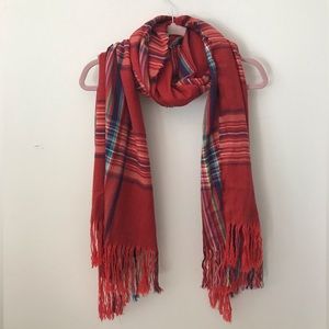 Rainbow Plaid Blanket Scarf